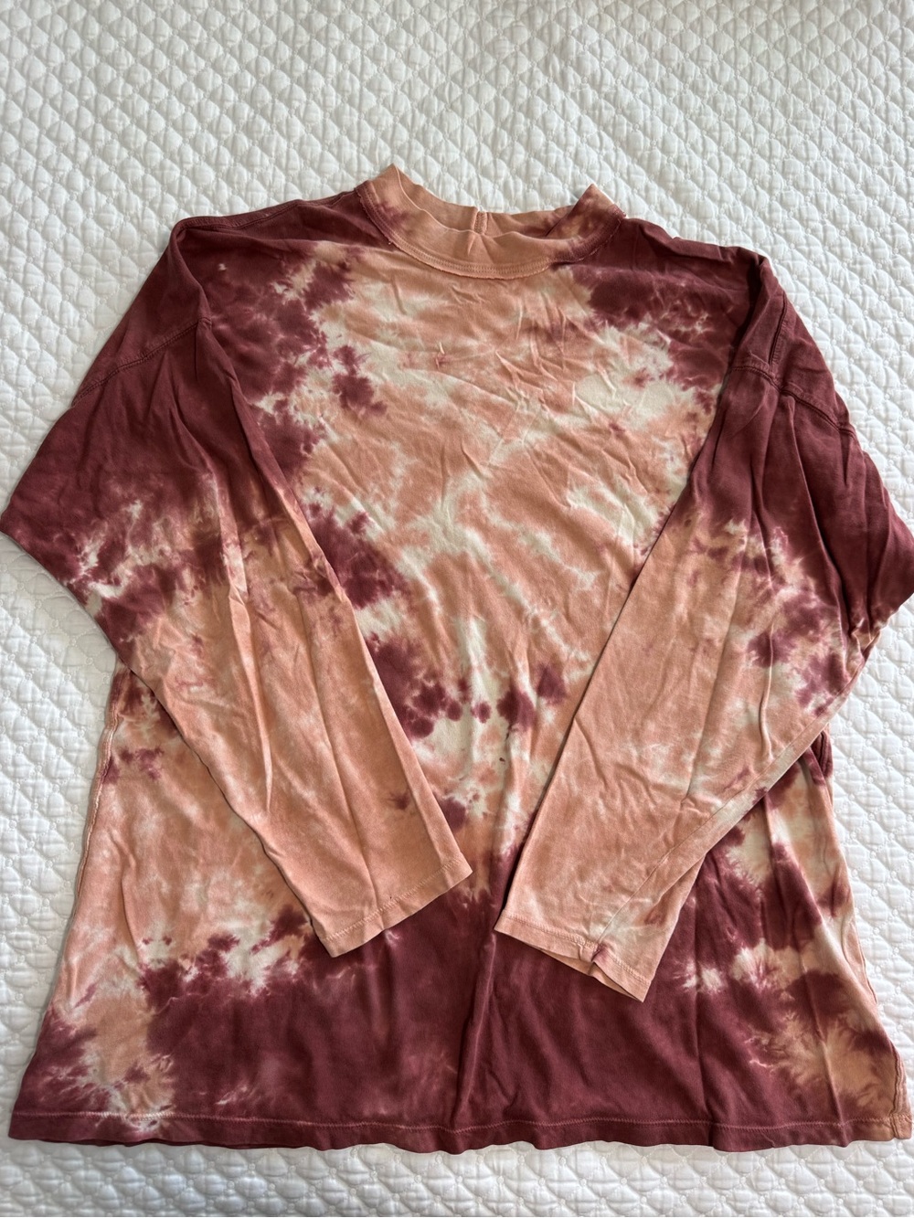 We The Free Long Sleeve Tie-Dye Top in Rust and Blush